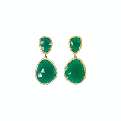 Bijou Earrings In Green Onyx