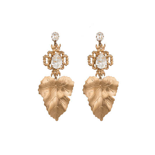 golden bridal chandelier earrings